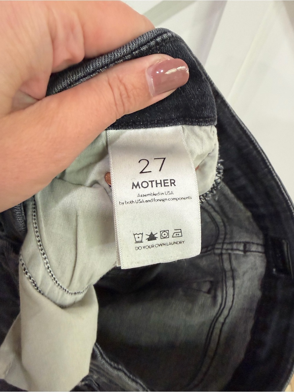 MOTHER The Looker Ankle Undone Hem Jeans - Stealing Shadows Black - Picture 4 of 7